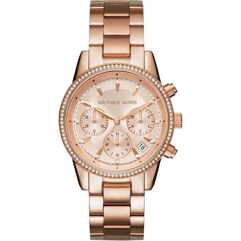 michael kors rose gold and silver watch|Michael Kors ritz chronograph.